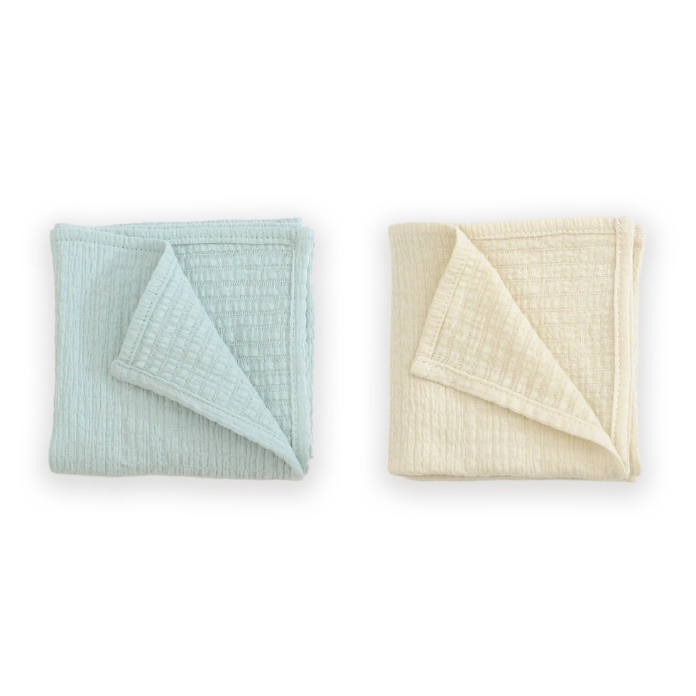 Miniatură: Muselina bebelusi bumbac creponat verde sea green bej