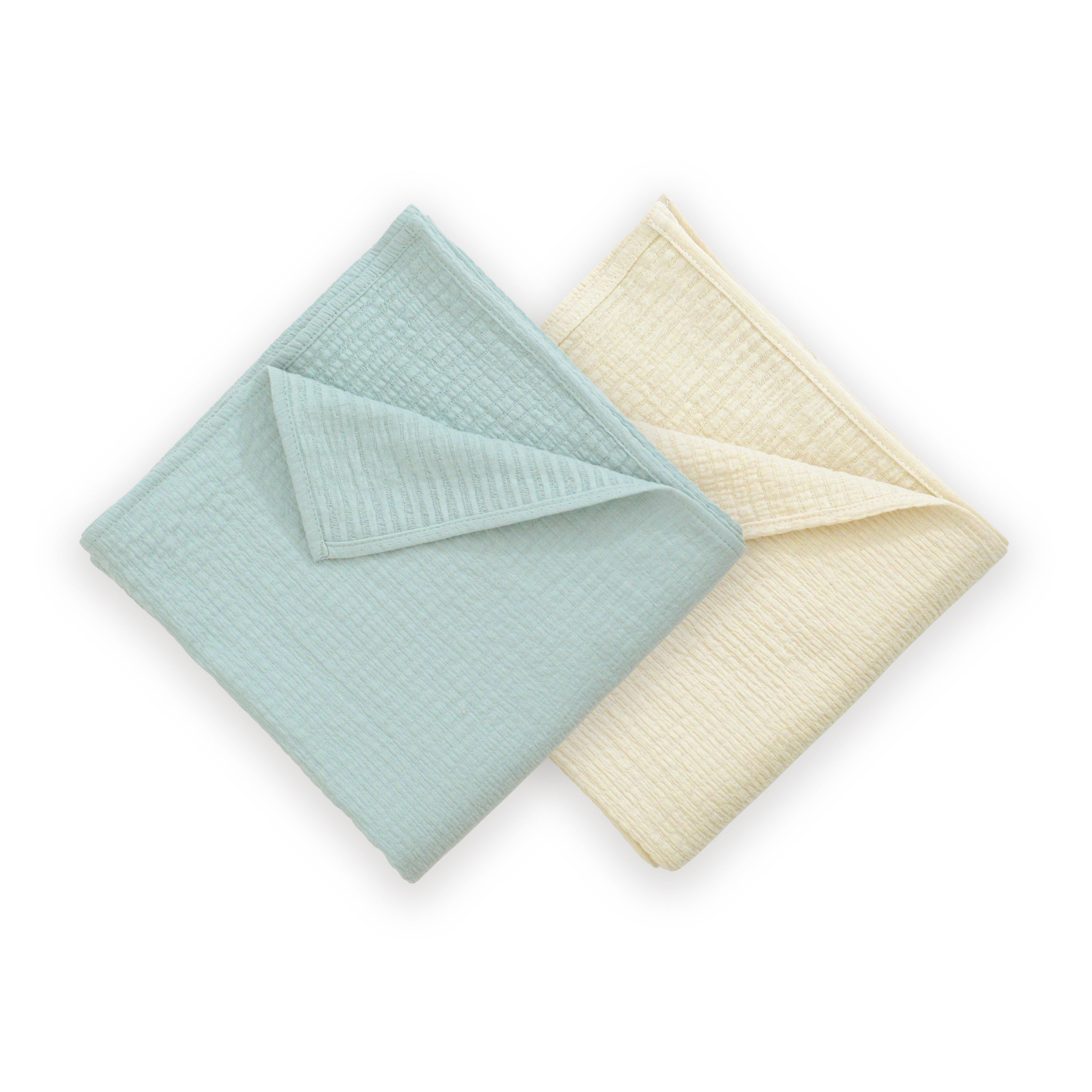 Set museline bebe bumbac creponat Natural Sea green verde bebelusi