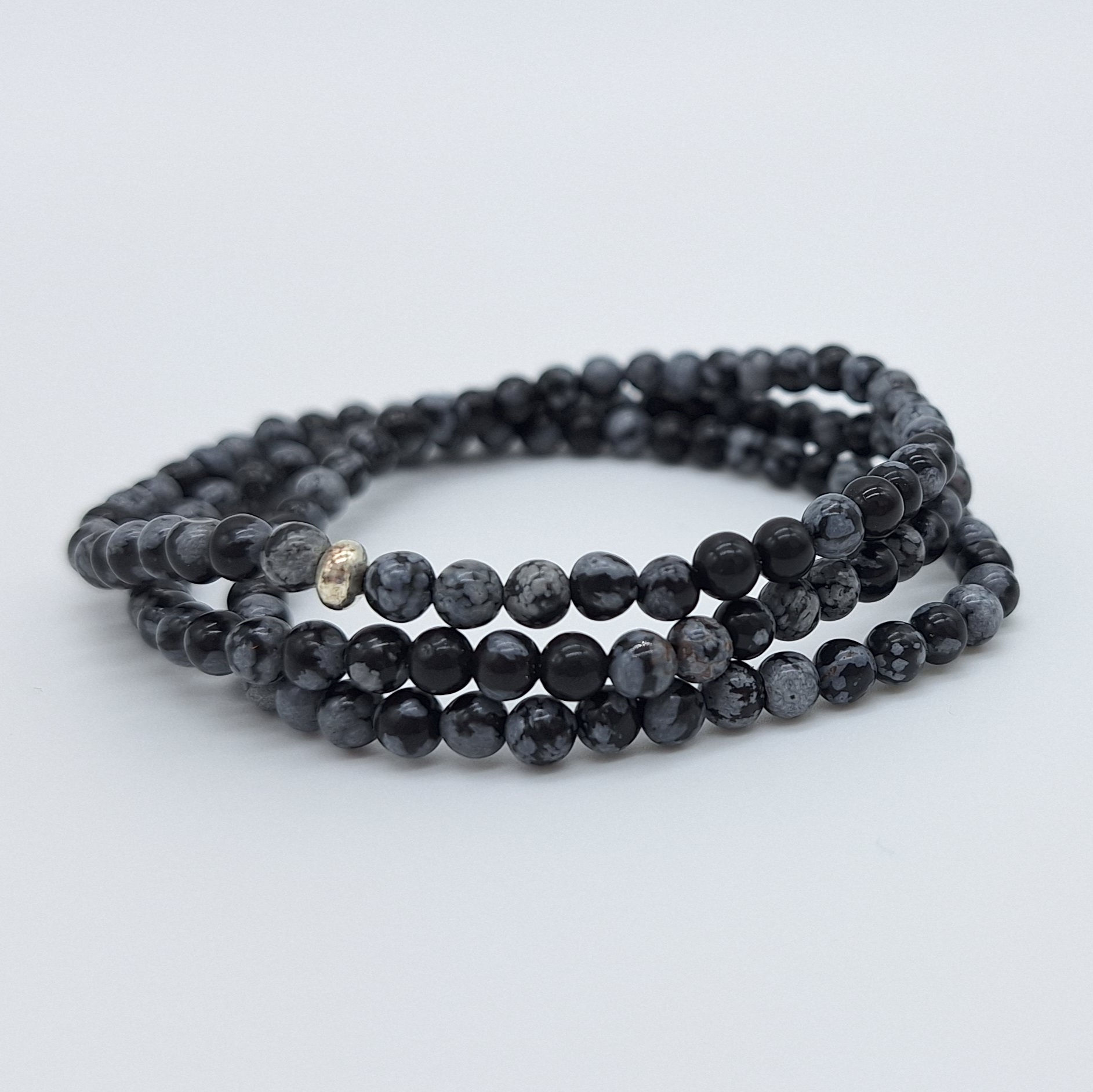 Bracelet triple en Obsidienne étoilée