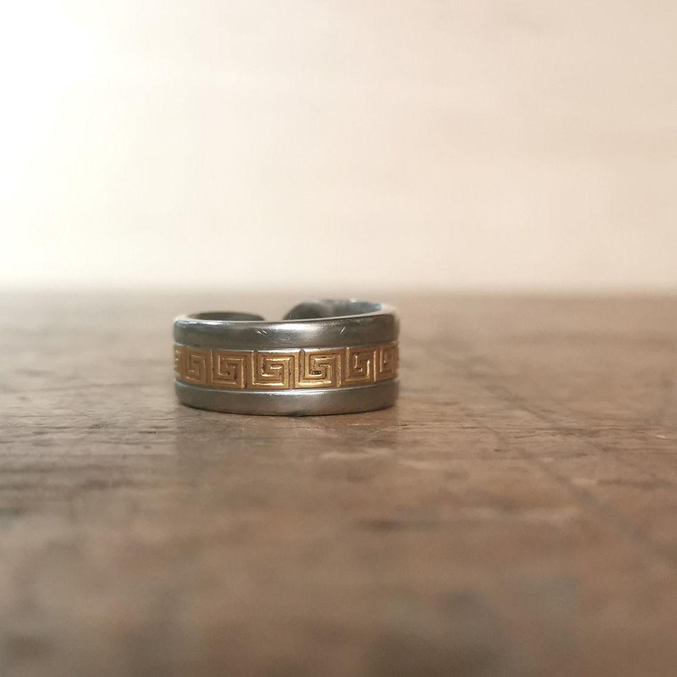 Miniature : Bague inox dorée