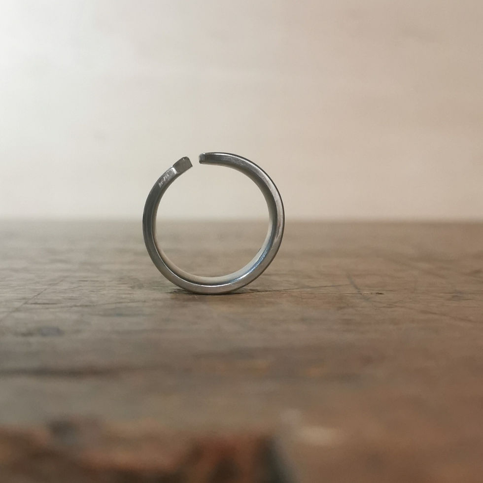 Miniature : Bague inox dorée