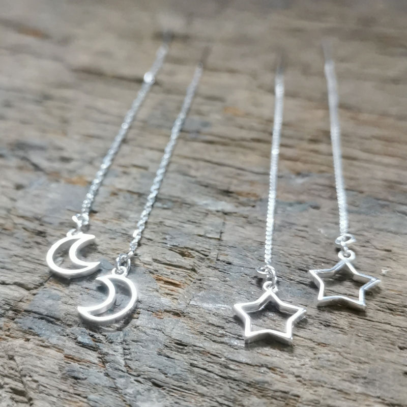 Boucles chaînettes étoiles & lune