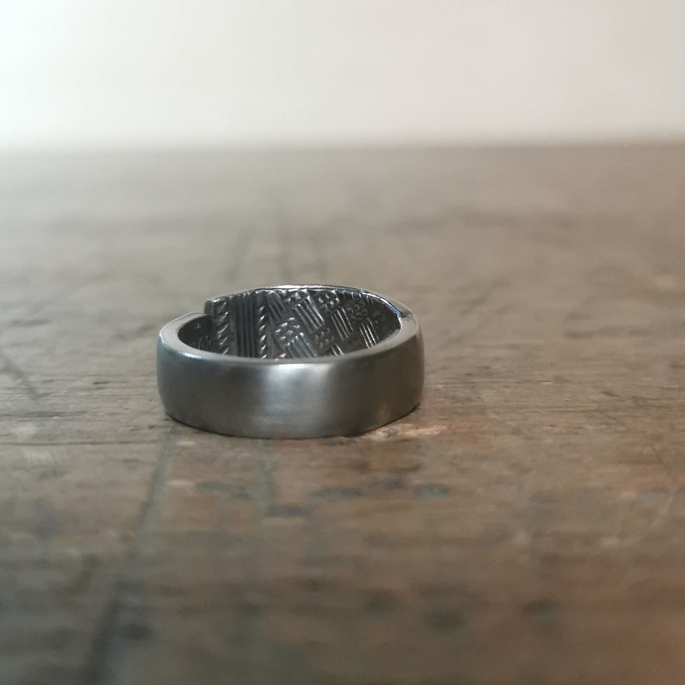 Miniature : Bague inox Damier