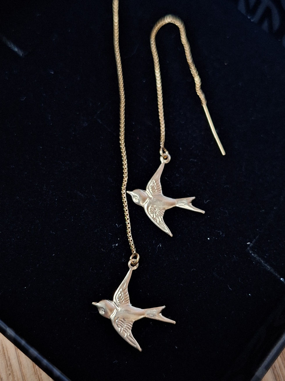 Miniature : Boucles chaînettes or & hirondelle