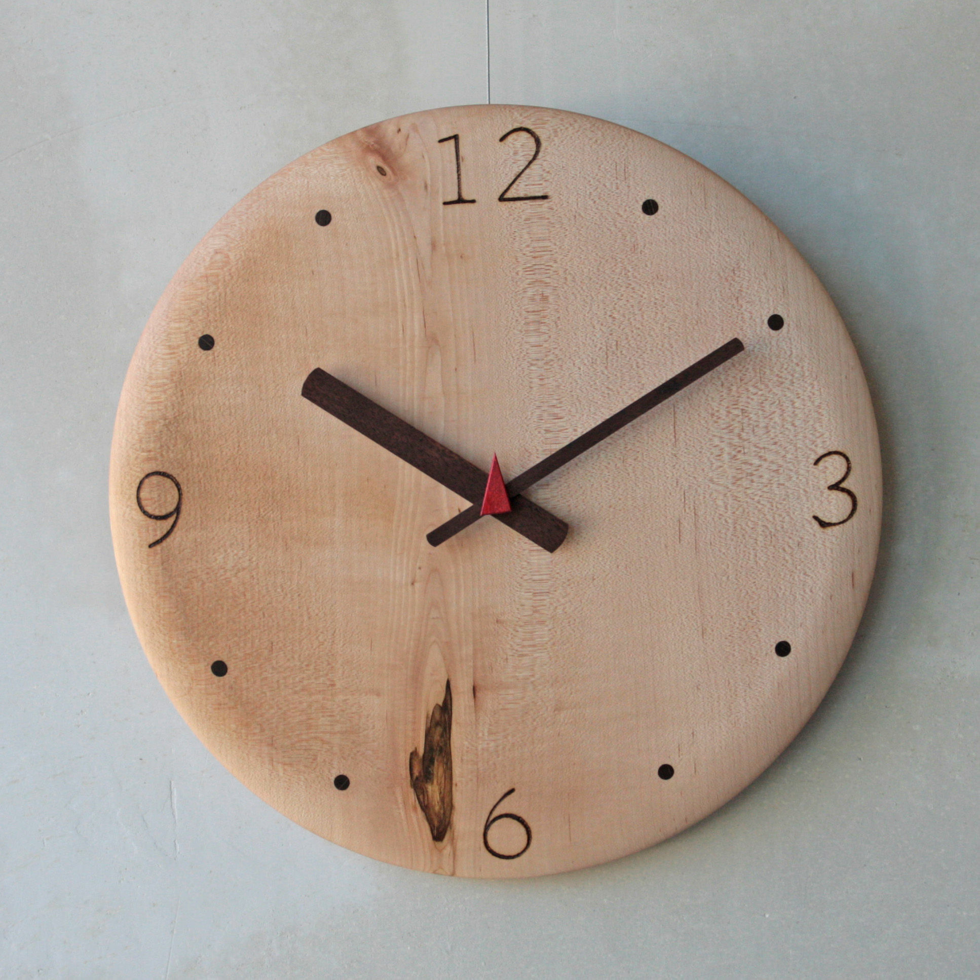 まる時計 Φ30cm 楓の木(節)