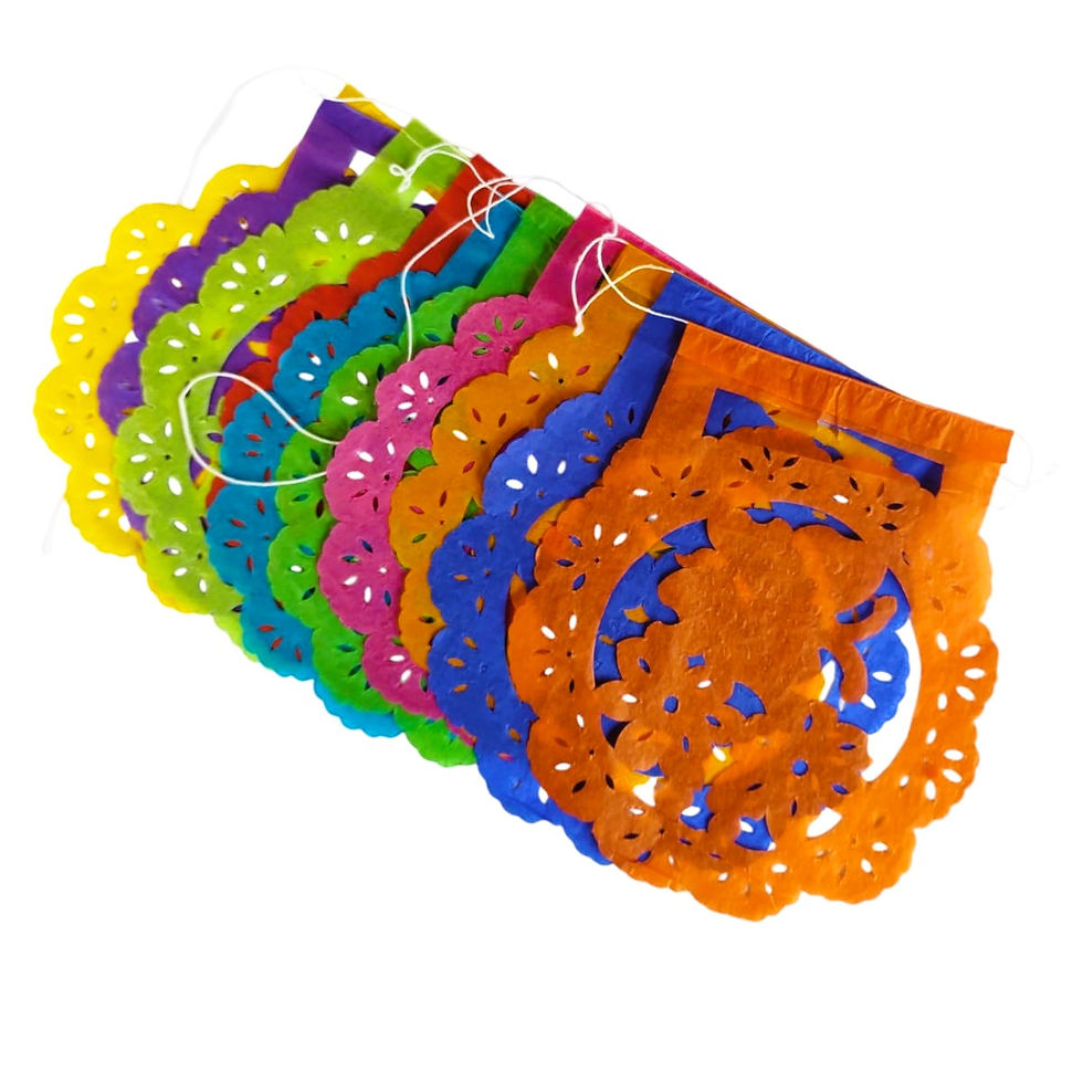 Miniatura: Banderín Mexicano Papel Primavera 20x16cm, Tira 2 Mts.