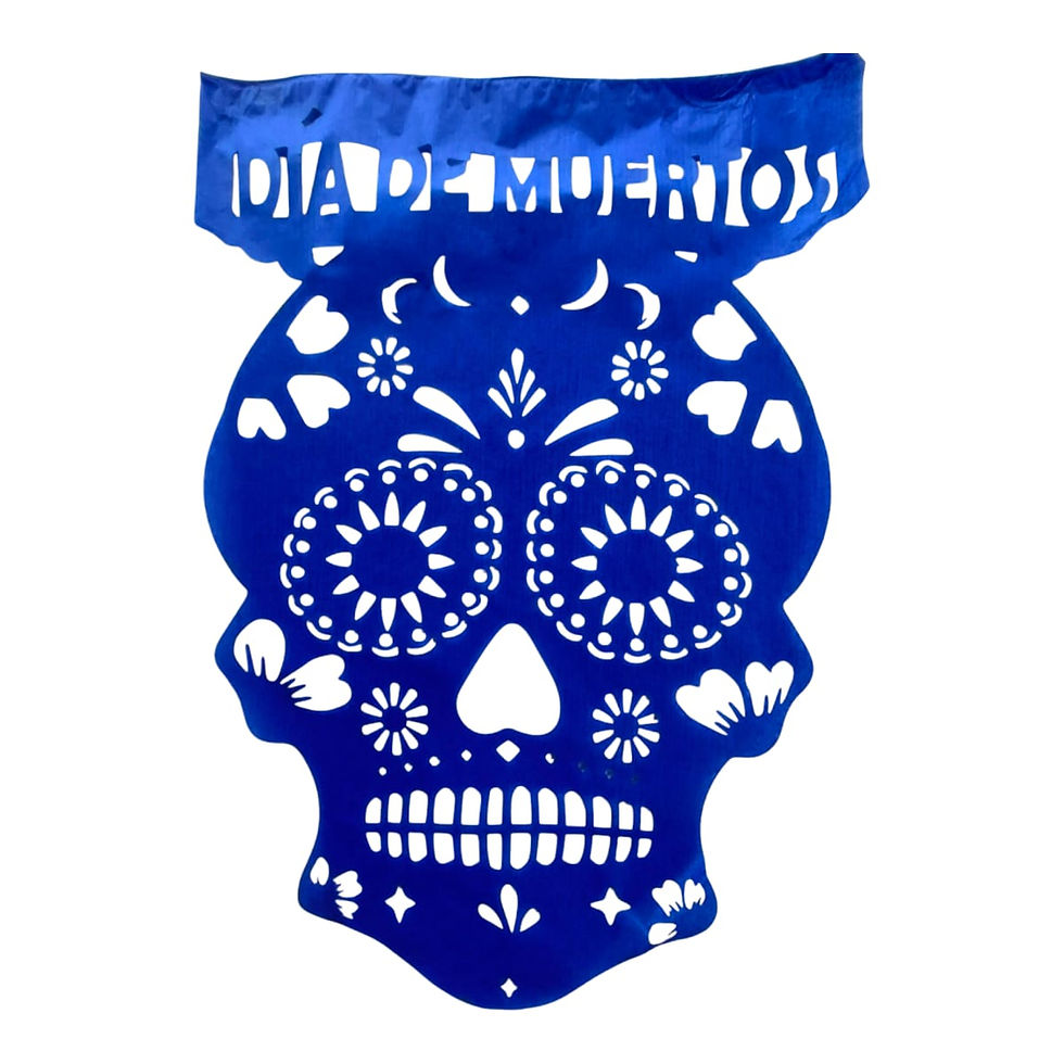 Miniatura: Banderín Mexicano Papel Cráneo 24x35 cm. 1 Tira 3 Mts.