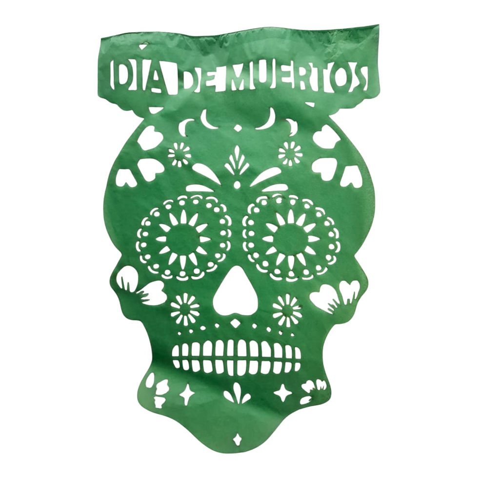 Miniatura: Banderín Mexicano Papel Cráneo 24x35 cm. 1 Tira 3 Mts.
