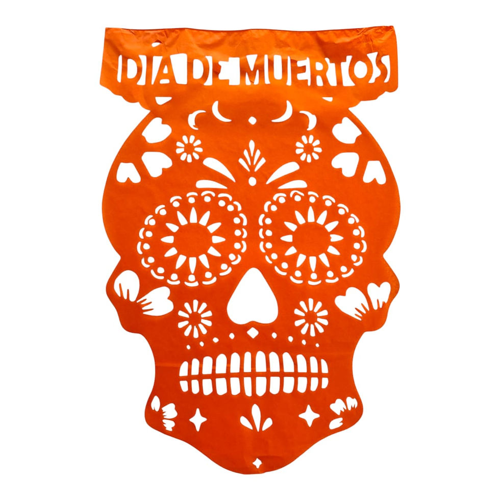 Miniatura: Banderín Mexicano Papel Cráneo 24x35 cm. 1 Tira 3 Mts.