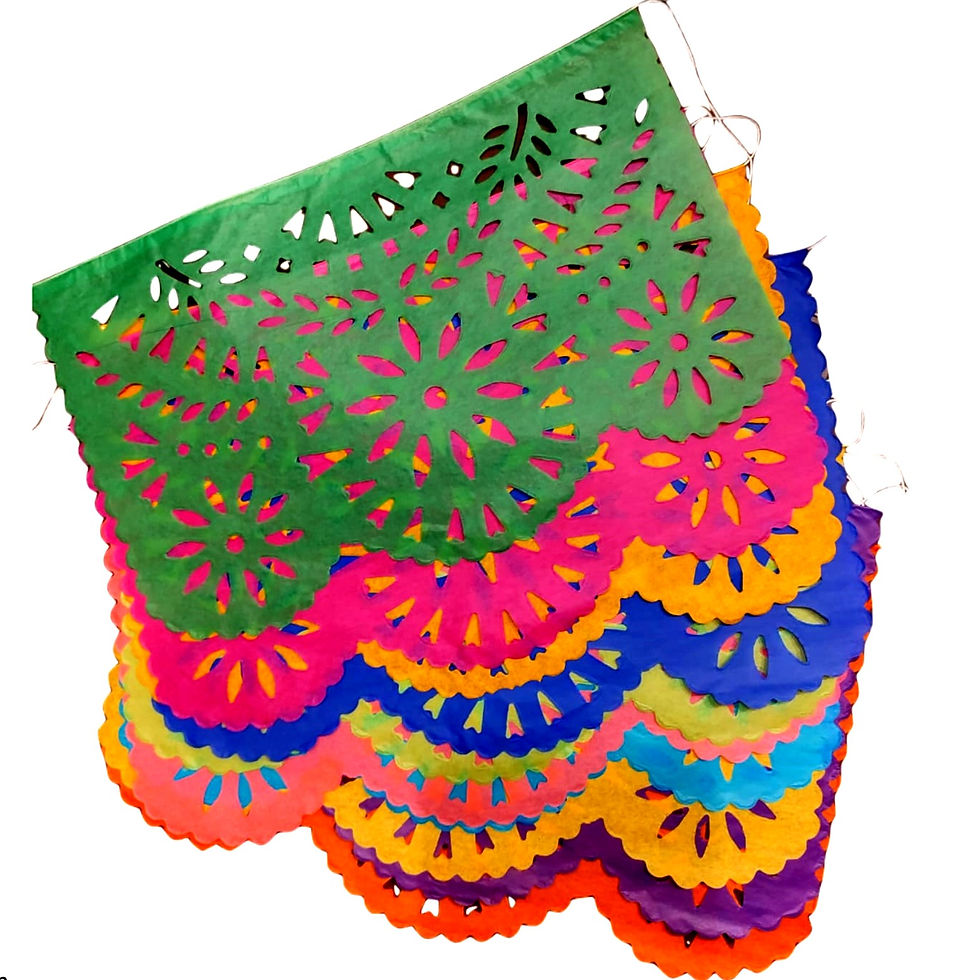 Miniatura: Banderín Mexicano Papel Brisa Floral 36x23 Cm. Tira 4,5 Mts.