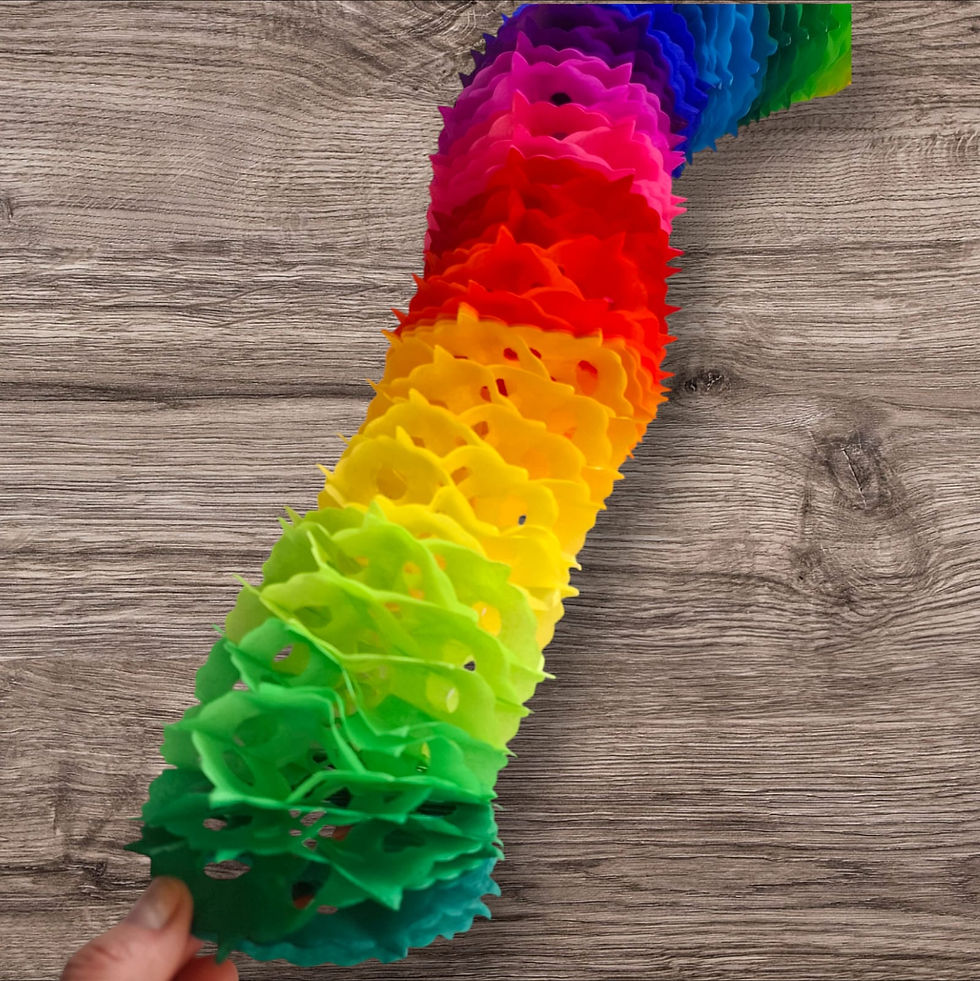 Miniatura: Guirnalda Mexicana Papel Gusano Multicolor 22 cm Diámetro 3 Metros