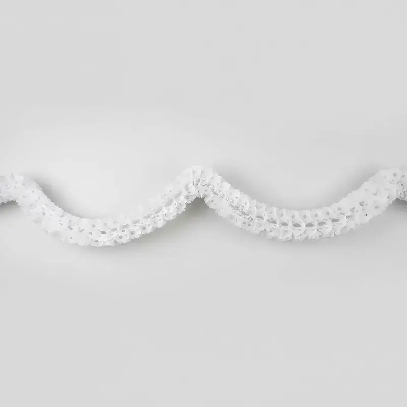 Miniatura: Guirnalda Mexicana Gusano Papel Blanco 25 Cm Diámetro 3 Metros