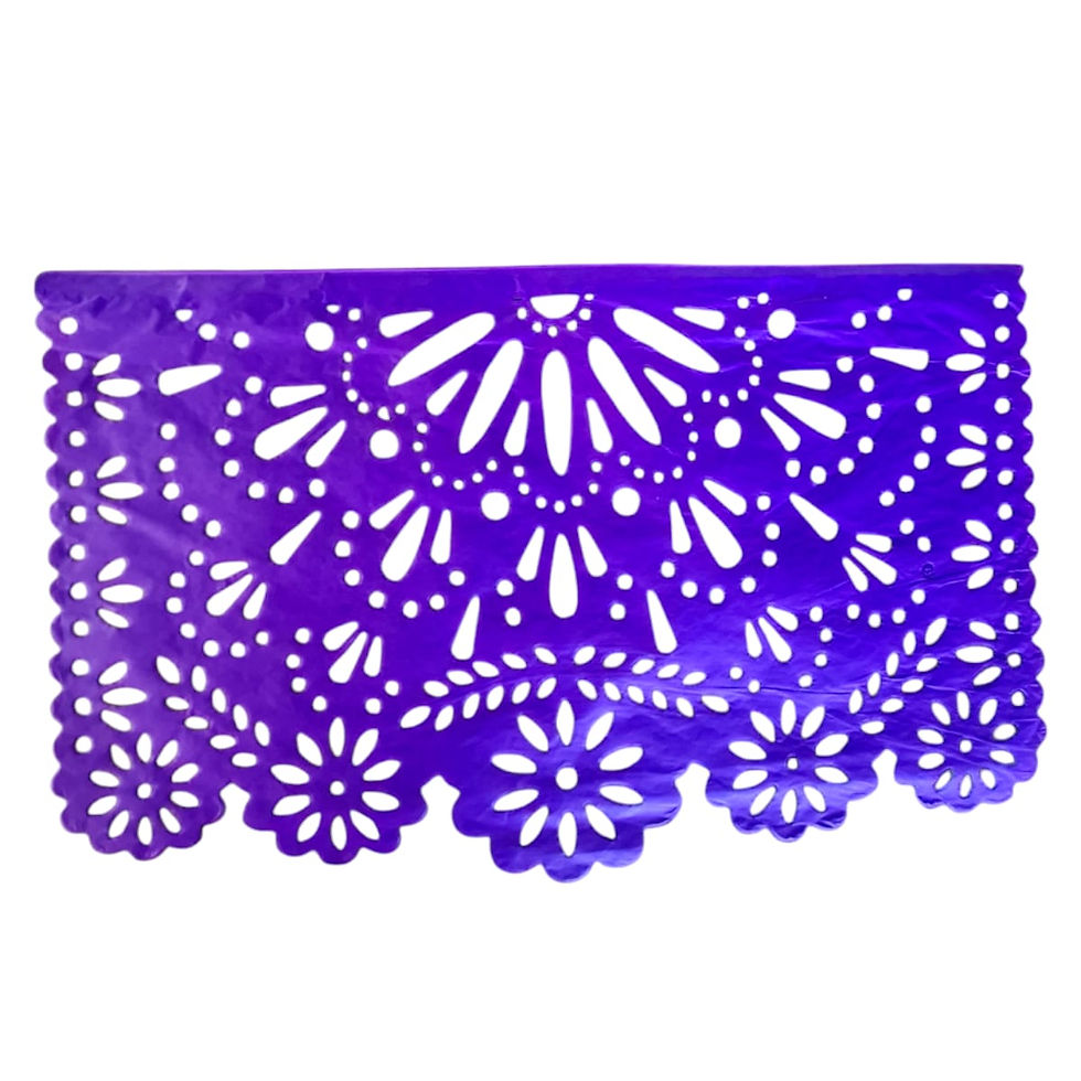 Miniatura: Banderín Mexicano Papel Floral 35x23 Cm, Tira 4,5m  10 Pcs