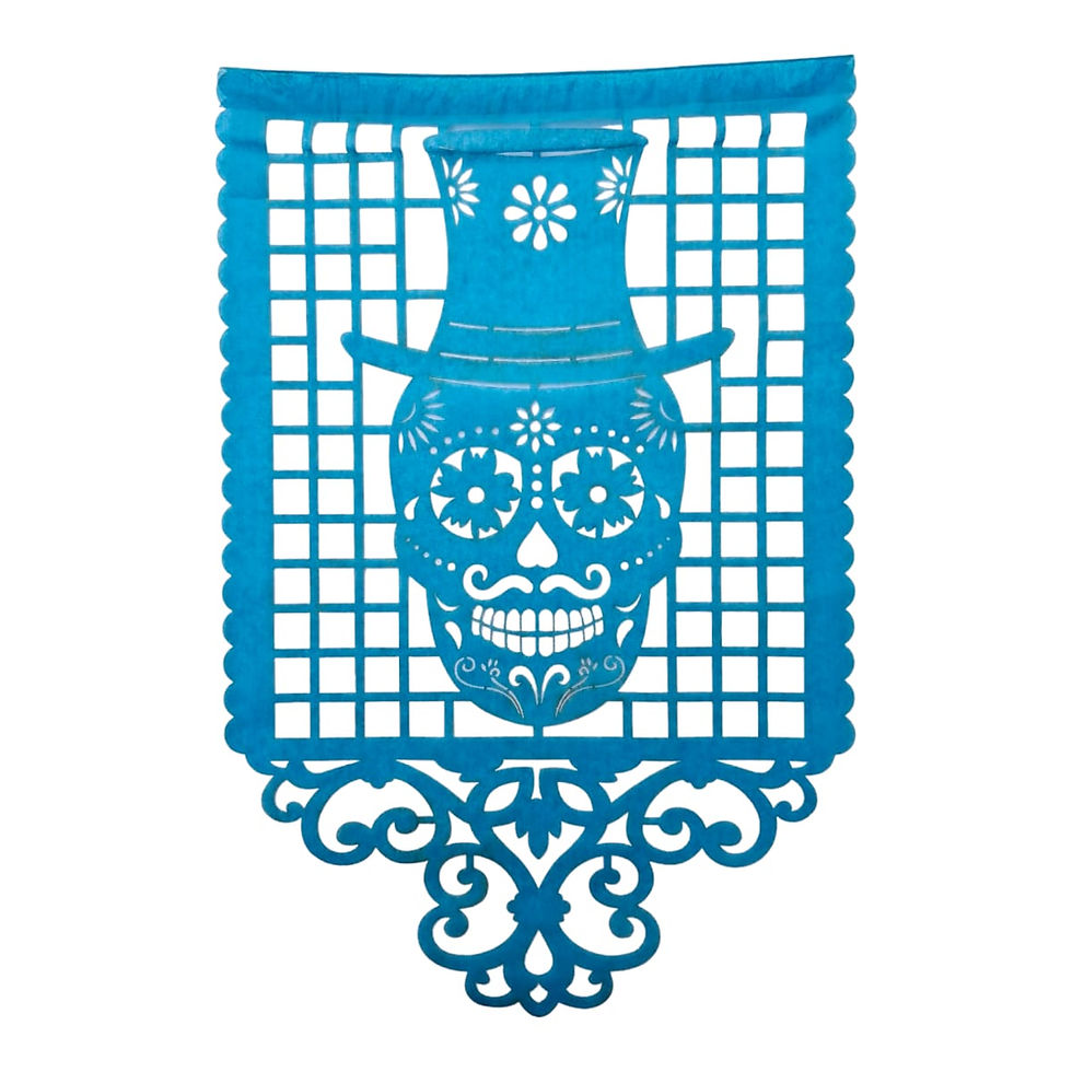 Miniatura: Banderín Mexicano Papel Muertos Especial 23x34 cm. 1 Tira 3 Mts.