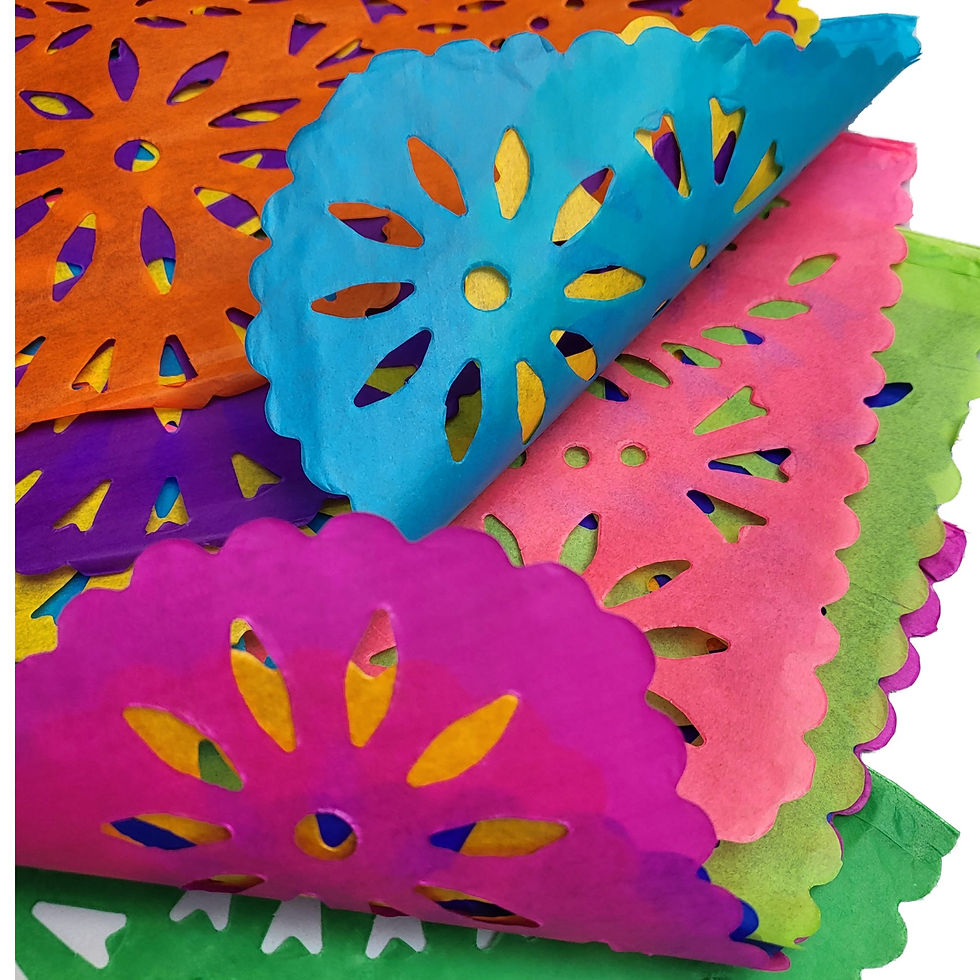 Miniatura: Banderín Mexicano Papel Brisa Floral 36x23 Cm. Tira 4,5 Mts.