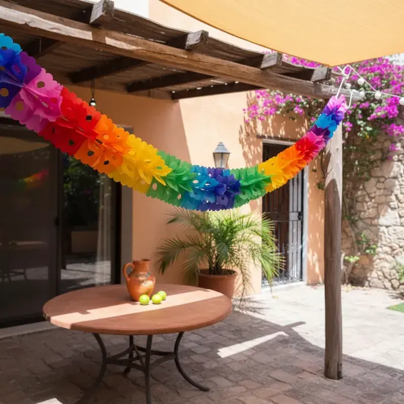 Miniatura: Guirnalda Mexicana Papel Gusano Multicolor 22 cm Diámetro 3 Metros