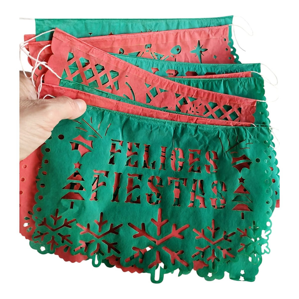 Miniatura: Banderín Mexicano Papel Navidad 24x16cm. 1 Tira 3 Mts.