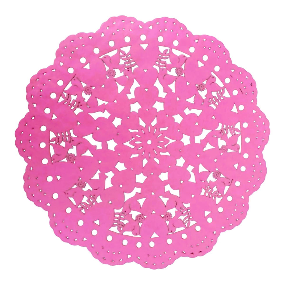 Miniatura: 4 Individuales Fiesta Mexicana Amor 37cm . Papel seda, Rosa y Fucsia