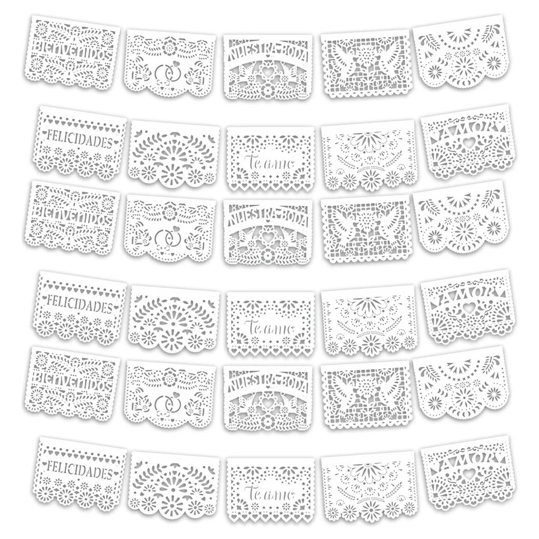 Banderín Mexicano Matrimonio Papel Seda  48x36cm. 1 Tira 5,5 Mts..