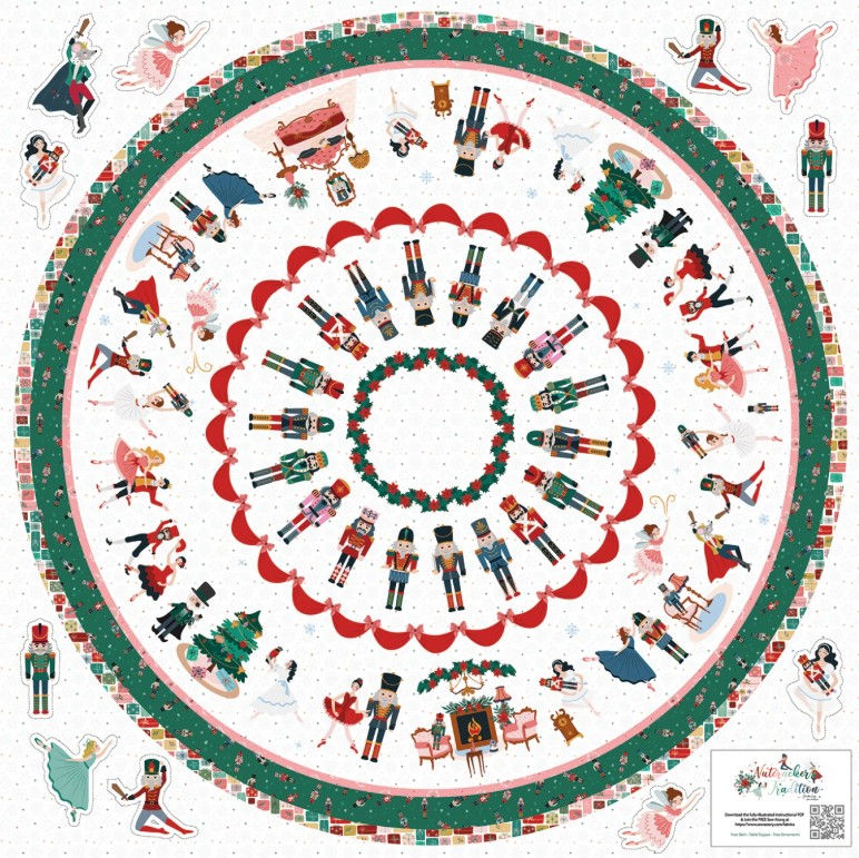 Nutcracker Tradition 54in x 54in Home Décor Tree Skirt Panel
