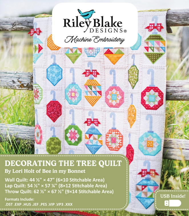 Decorating the Tree Quilt by Lori Holt - Machine Embroidery USB