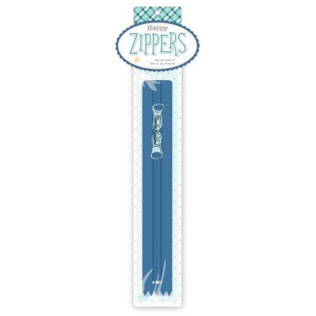 Lori Holt Happy Zippers 16in Denim