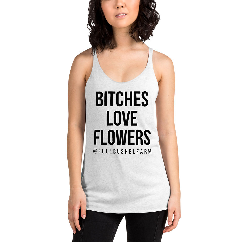 Thumbnail: Bitches Love Flowers Tank w/black ink