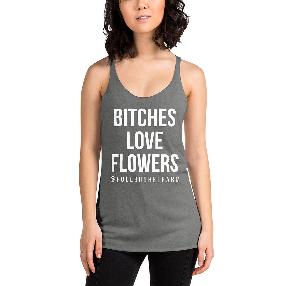 Thumbnail: Bitches Love Flowers Tank w/white ink