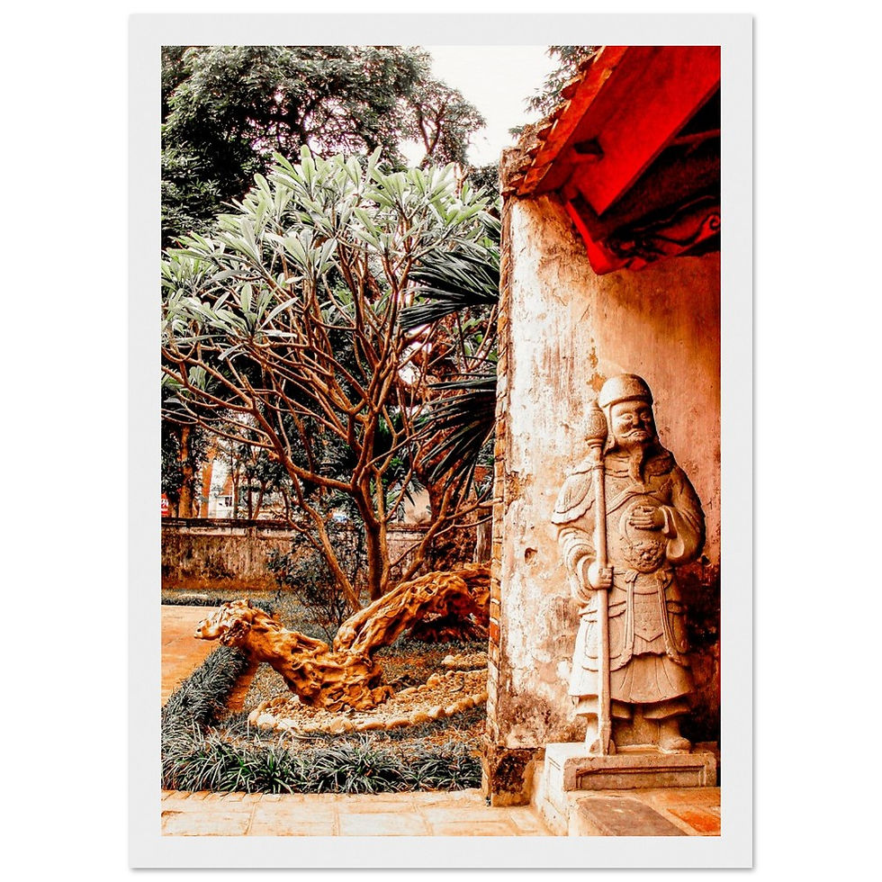 Thumbnail: Temple's guardian - Poster qualité musée en papier mat encadré en bois