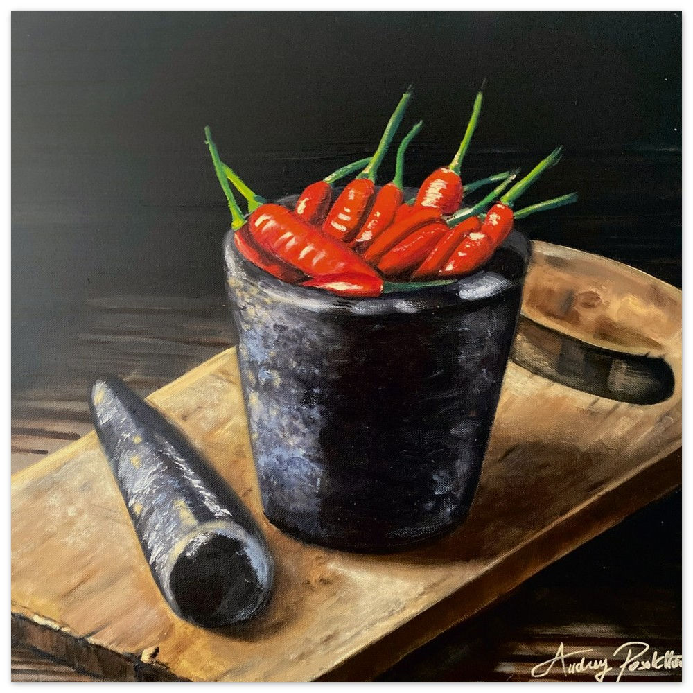 Les piments - Impressions sur bois