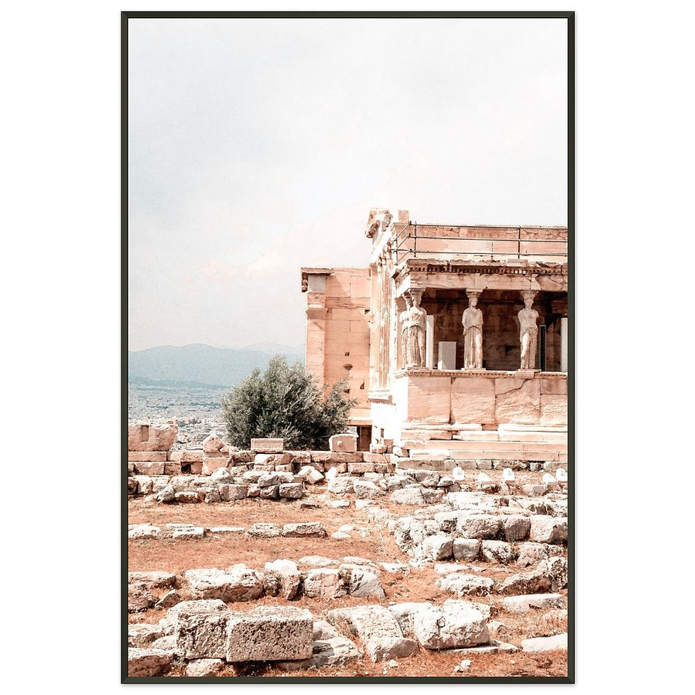 Thumbnail: Acropole - Poster premium en papier mat encadré en métal