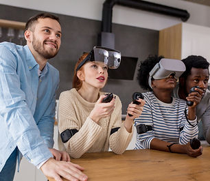 Friends enjoying VR gaming Together