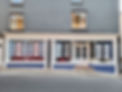 exterior painting of blue white and grey estate agents, commercial painting services view from street