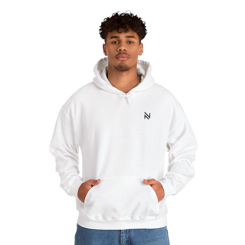 Thumbnail: Minimalist Small Logo Hoodie – Clean White Casual Pullover