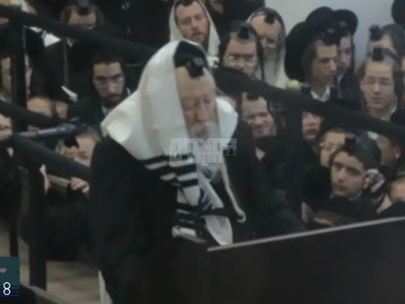 ווידיאו • האד' מגור ביי אמירת קדיש נאך שחרית לכבוד די יארצייט פון אמו הרבנית מגור ע"ה