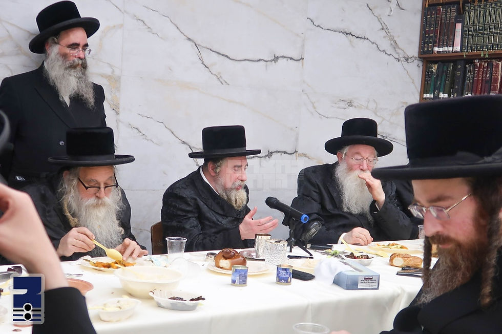 סעודת הילולא צום יארצייט פון הגה"צ רבי משה ניישלאס זצ"ל דומ''ץ שיכון סקווירא אין שפיץ פון חתנו האד' מראחמיסטריווקא