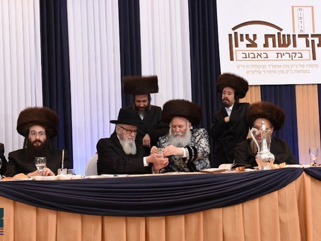 חסידי באבוב דעם חול המועד באגלייט למנוחות הנגיד החסיד ר' דוד שארף ע"ה מגדולי תומכי בית באבוב