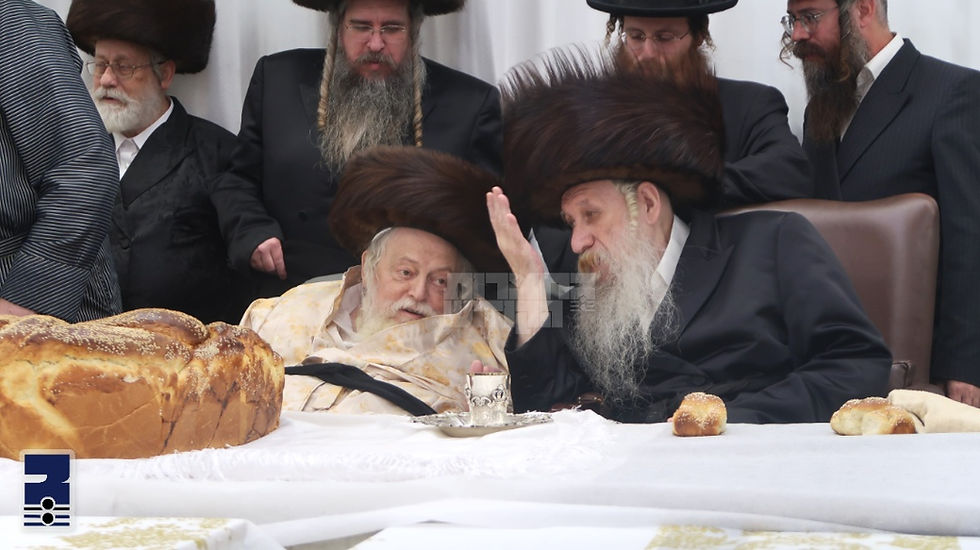 התרגשותדיגע שמחת פדיון הבן בחצרות תולדות אברהם יצחק- טשארנאביל- קאלוב