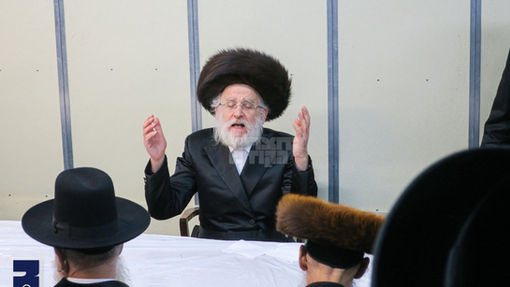 שארפע מחאה דורך הגה"צ רבי ישראל דוד שלעזינגער שליט"א אבד"ק שערי תפילה קעגן אנטי-טראמפ בילבארד אין מאנסי 