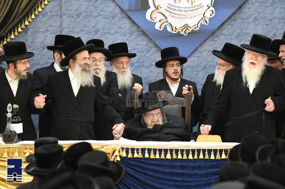 געהויבענער פייערונג 'מפנינים יקרה' דורך לומדי כולל עיון דחסידי בעלזא מיט זעלטענע השתתפות פון האד' מבעלזא