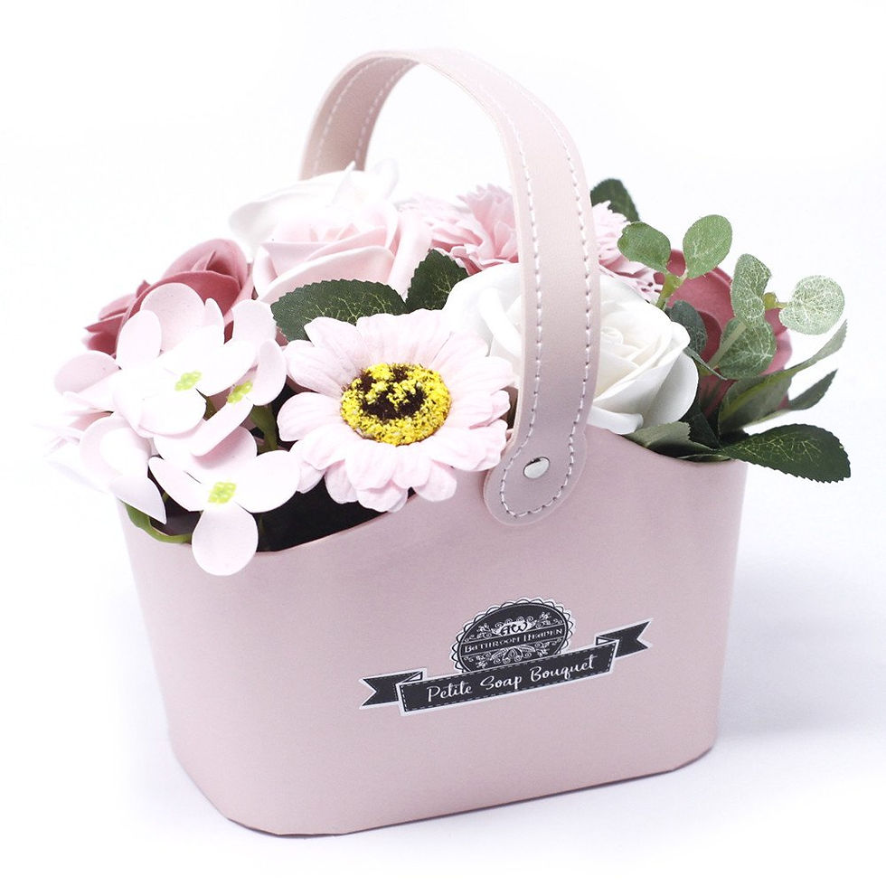 pretty pink soap flower baskets