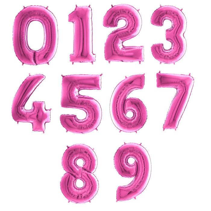 Hot pink 34" number balloons