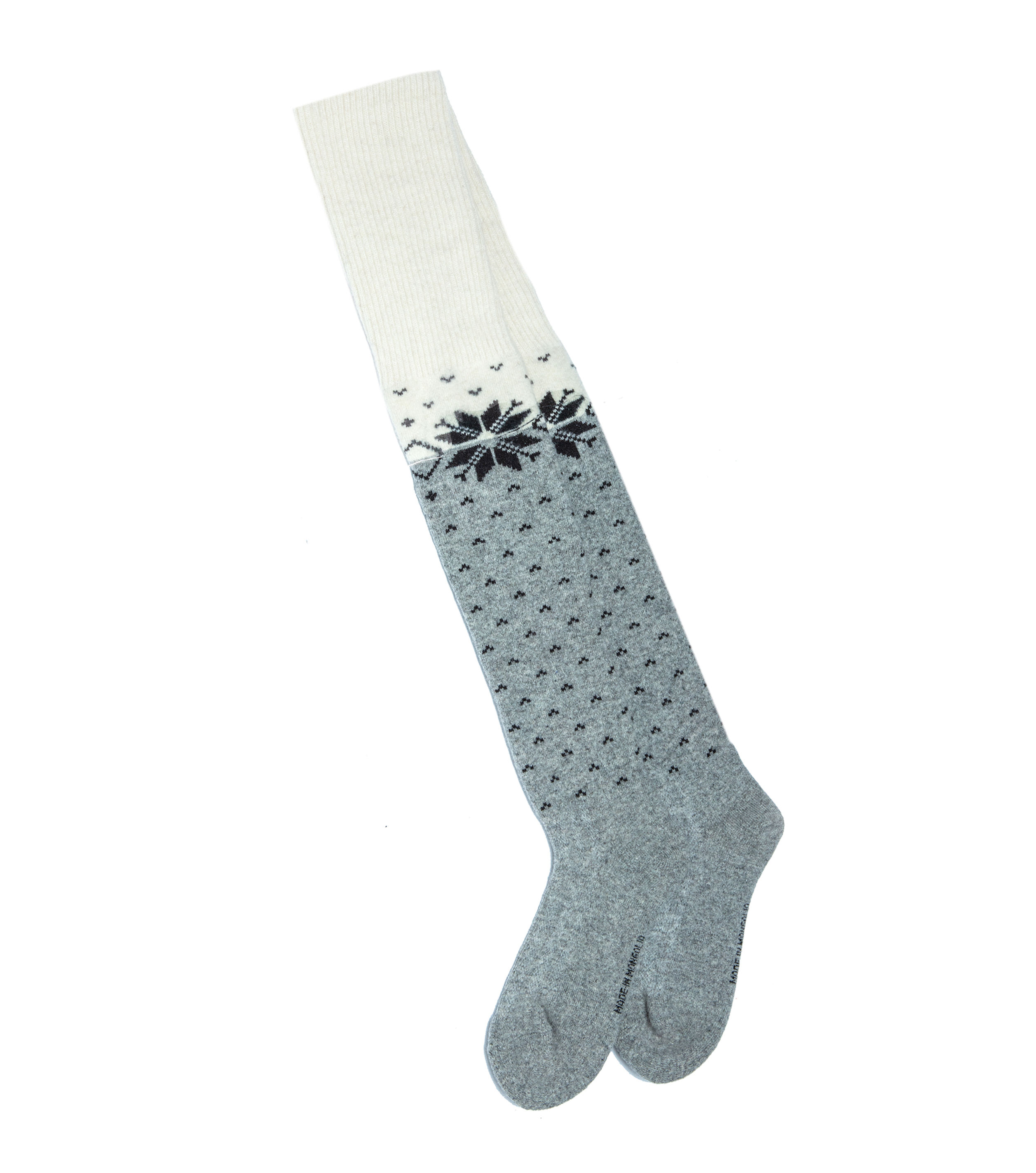 Mongolian Sheep's Wool  Thigh High Socks -  Nordic - Adult