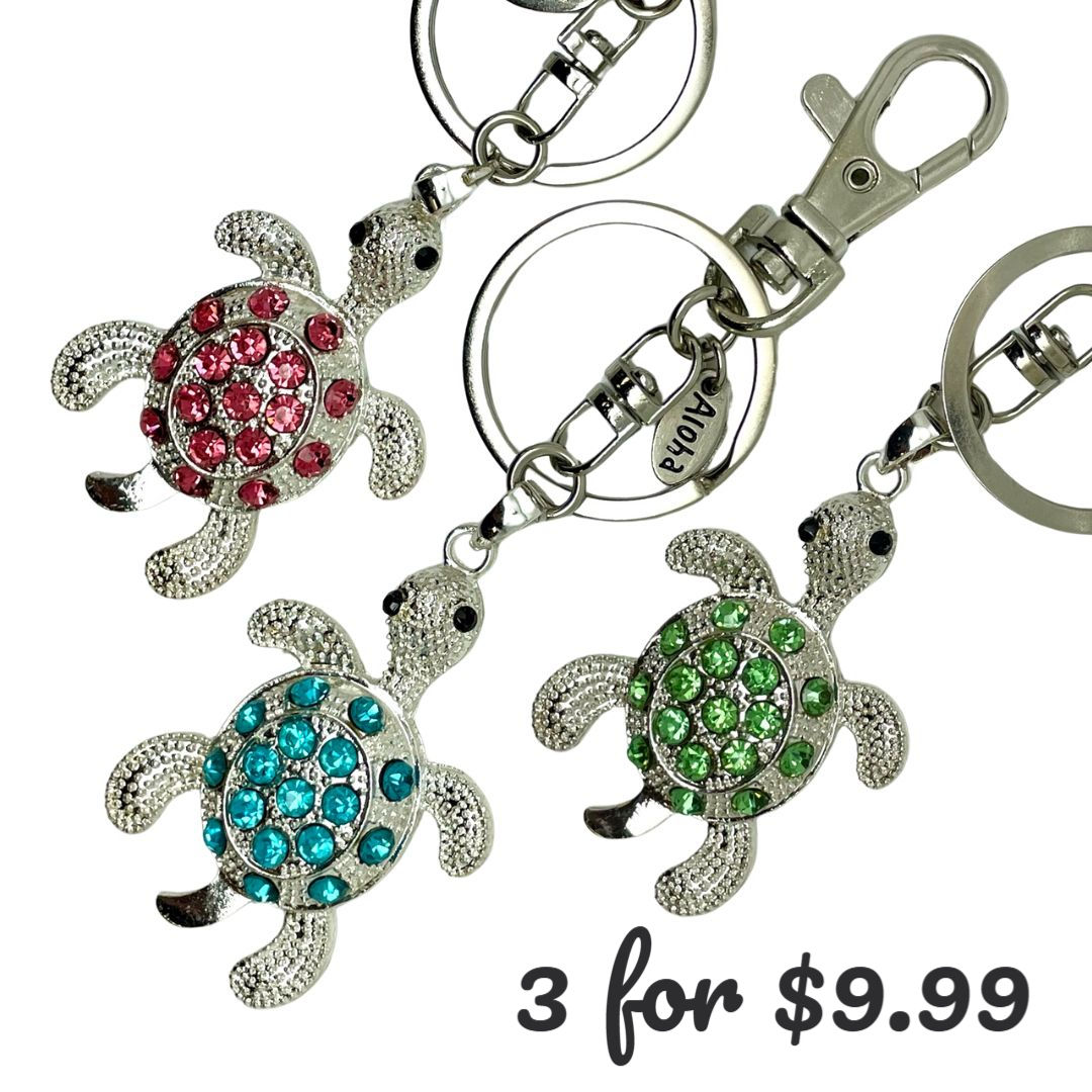3 for $9.99 Rhinestone Honu back charm