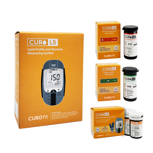 CURO L5 At Home Cholesterol Test Kit (TC/TG/Glucose) Curofit