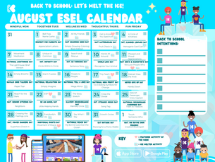 The August Back to School eSEL Calendar