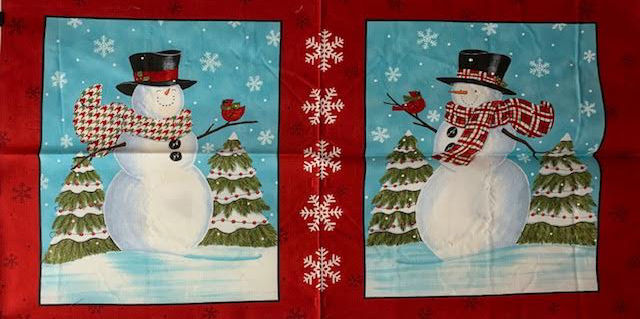 Red snowmen panel