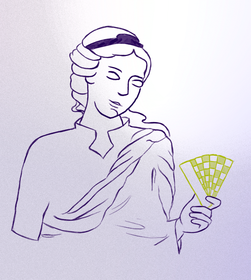 Gif com ilustrações das nove musas gregas: Clio, Caliope, Erato, Talia, Euterpe, Terpesicore, Polimnia, Melponema e Urânia.