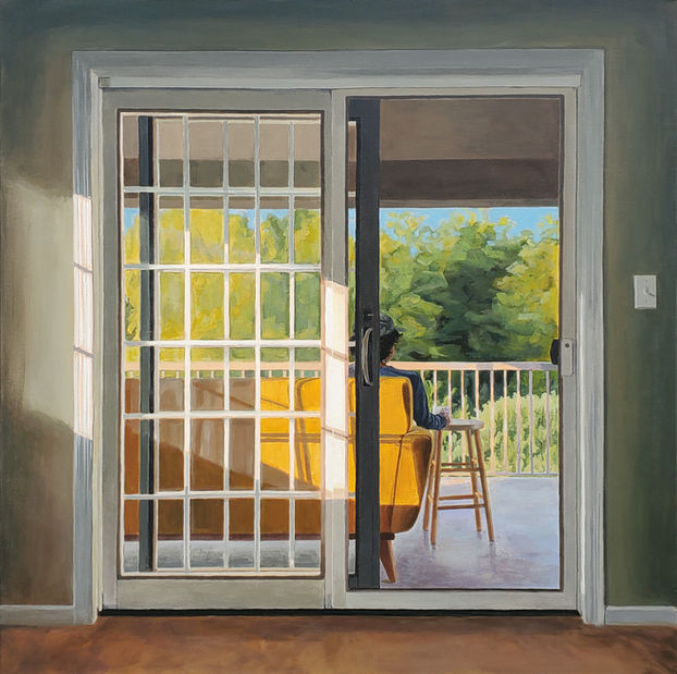 fine art painting acrylic on panel, bright, peaceful, realism