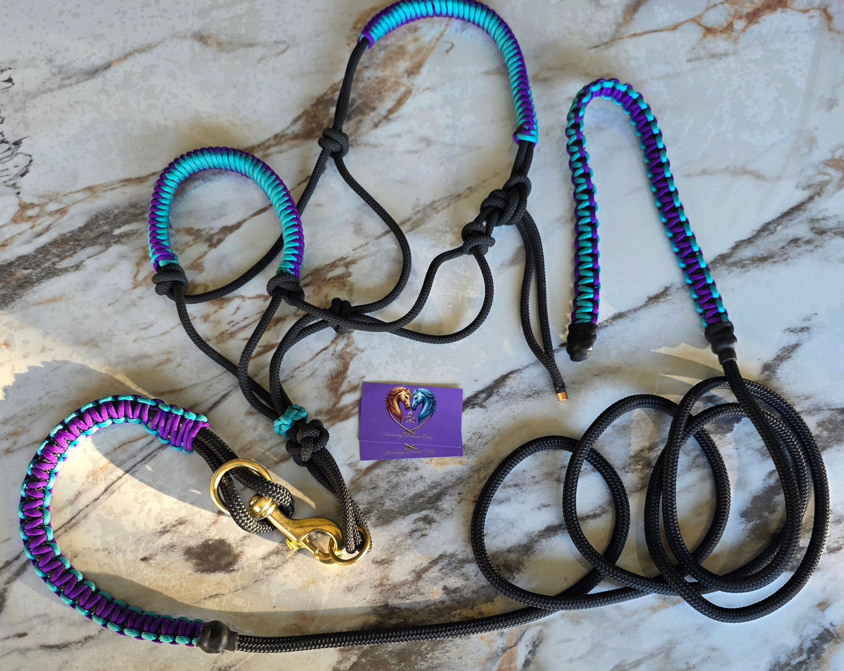 Premium Custom Fit Rope Halter & Lead Rope Set